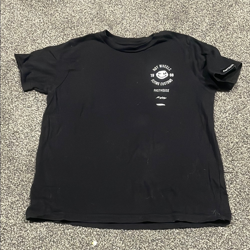 Black Short Sleeve Tee with White Graphic